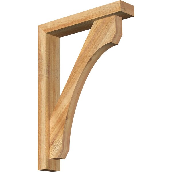 Ekena Millwork Legacy Block Rough Sawn Bracket w/ Offset Brace, Western Red Cedar, 4"W x 20"D x 28"H BKT0402X20X28LEC05RWR - main
